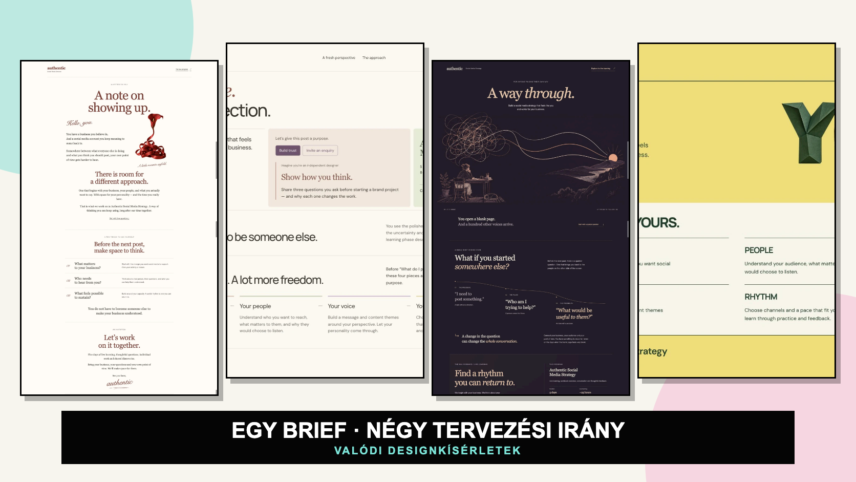 Négy eltérő, valódi webdesign ugyanahhoz a briefhez, szerkesztőségi összehasonlításban
